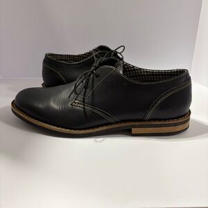 Penguin Mens Black Lace Up Leather Oxfords sz 12